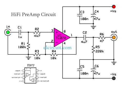 HiFi Audio PreAmp Circuit TL072 - Electronic Circuit