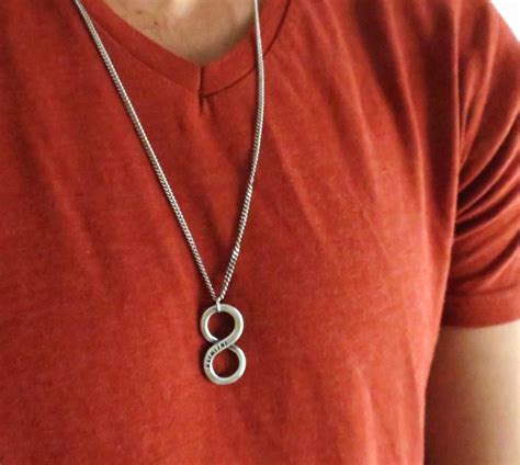 Men's Necklace - Men's Infinity Necklace - Men's Silver Necklace - Mens ...