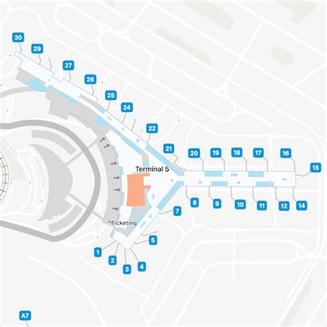 New York Kennedy Airport Terminal 5 Map & Guide