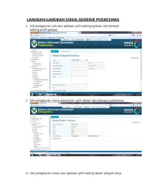 Langkah Sikda Generik Puskesmas | PDF