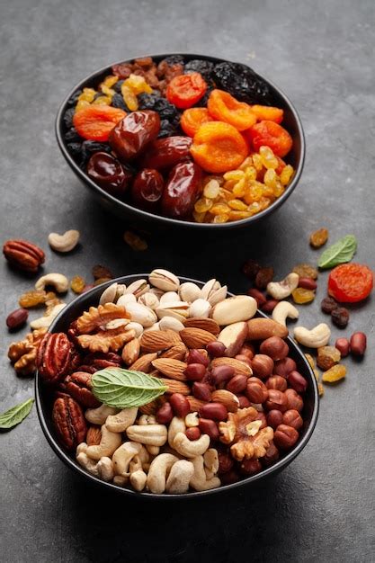 Premium Photo | Various dried fruits and nuts