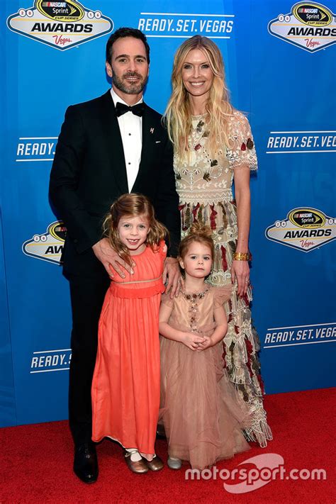 Champion Jimmie Johnson, Hendrick Motorsports Chevrolet and wife Chandra and kids at Champions Week