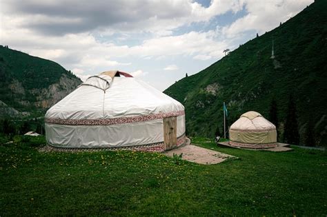 Premium Photo | Kazakh traditional yurt in mountains outdoor camping in traditional yourt ...