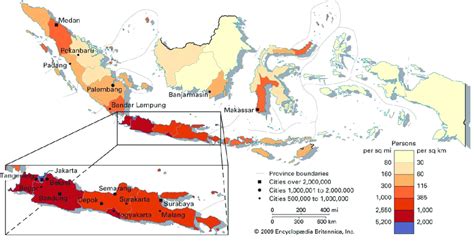 Map Showing The Population Density Of Indonesia By Province | WowShack