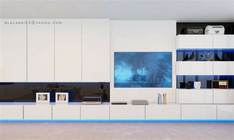 white gloss entertainment unit | Interior Design Ideas