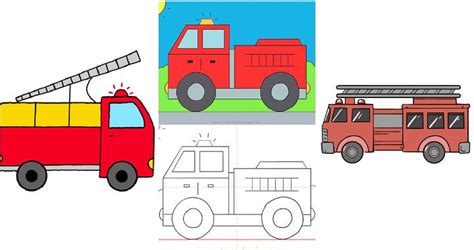 25 Easy Fire Truck Drawing Ideas - How to Draw