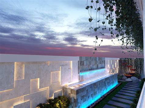 Villa garden design on Behance