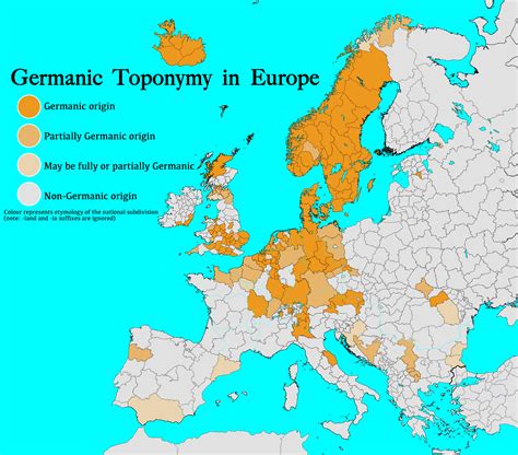 Germanic Toponymy In Europe [OC][3027 × 2658] : r/MapPorn