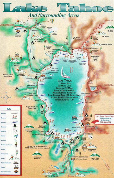 Map Of Lake Tahoe Area - Maping Resources