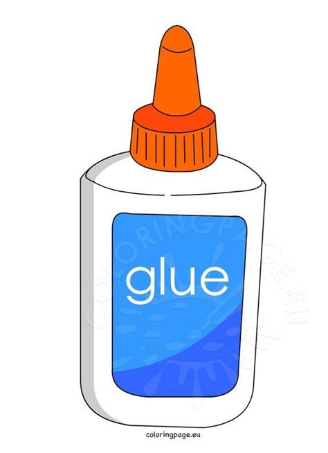 School Glue Clipart Image – Coloring Page