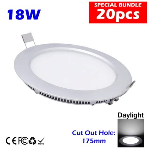 18W 6 Inch Led Panel Downlight Round LED Ceiling Recessed Light Daylight White 20pcs Package ...