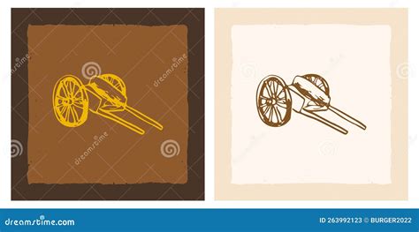 Antique Vintage Farm Wagon Wooden Sketch Stock Vector - Illustration of ...