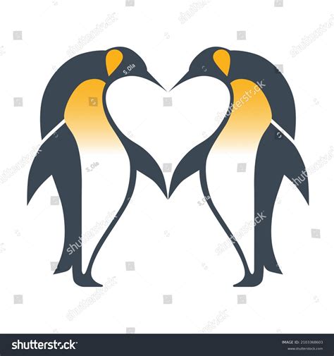 Two Penguins Kissing On White Background Stock Vector (Royalty Free ...