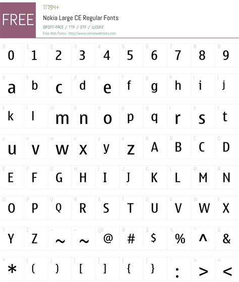 Nokia Large CE Regular 001.000 Fonts Free Download - OnlineWebFonts.COM