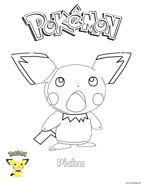 Pichu Pokemon Coloring page Printable