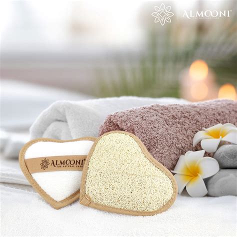 Buy Premium Exfoliating Heart Shaped Loofah Pad Body Scrubber Made with Natural Egyptian Shower ...