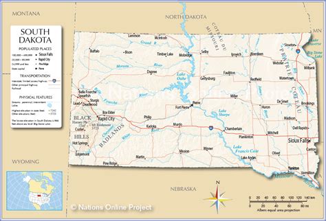 South Dakota State Map With Cities - Dannie Elisabeth