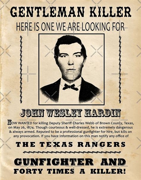 John Wesley Hardin Wanted Poster