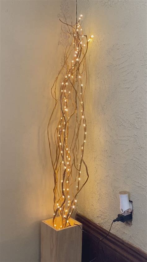 36" Lighted Curly Willow Branches Gold Battery Powered Wedding ...