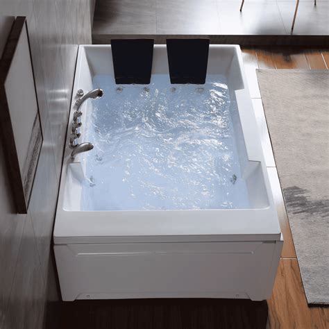 Jetted Tub | 72 Inch 2 Person Whirlpool Tub, Freestanding Rectangular ...