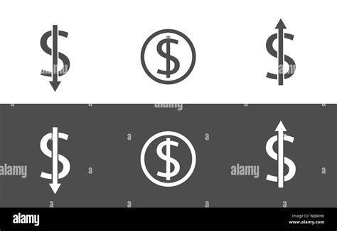 Dollar symbol set. American money symbols, Vector illustration Stock ...