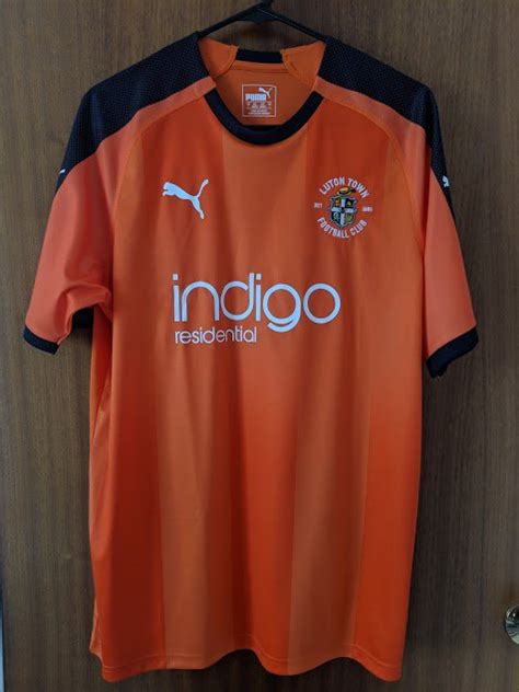 Luton Town Home football shirt 2018 - 2019. Sponsored by Indigo