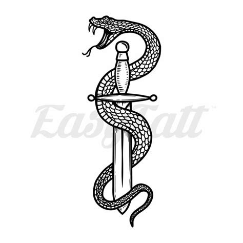 Dagger Snake Temporary Tattoo | EasyTatt™