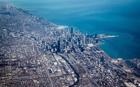 Chicago Buildings Skyscrapers Coast Aerial wallpaper | 2560x1600 | 348953 | WallpaperUP