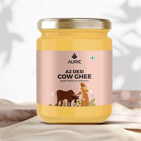 Amazon.com : Auric A2 Desi Cow Ghee | Clarified Butter | Pure Brijwasi Ghee | Bilona Curd ...