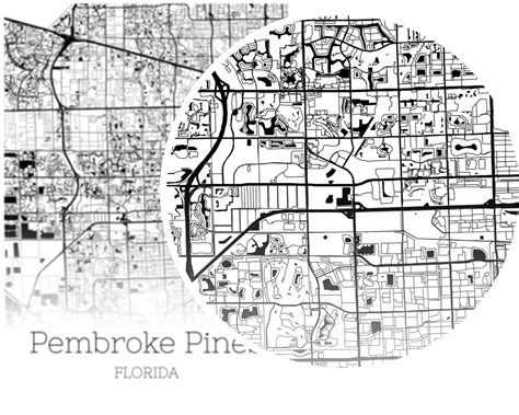 Pembroke Pines Map INSTANT DOWNLOAD Pembroke Pines Florida | Etsy