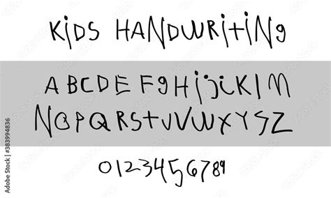 Kid's Handwriting Font Stock Vector | Adobe Stock