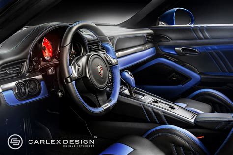 Porsche 911 Gets Electric Blue Interior by Carlex Design - autoevolution