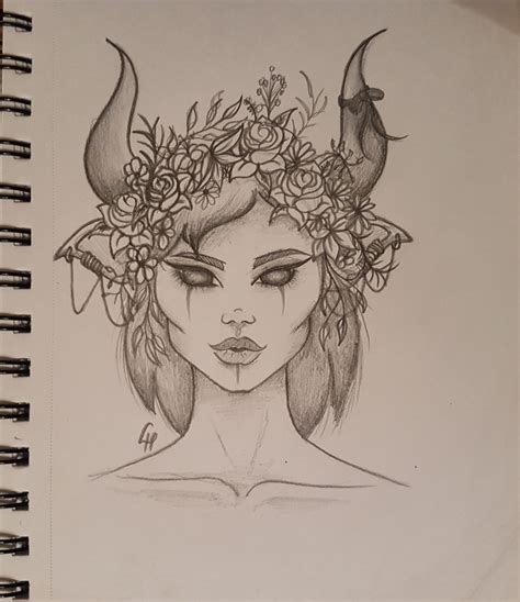 Flower demon.. pencil : r/drawing