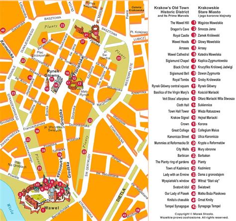 Kraków sightseeing map - Ontheworldmap.com