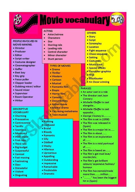 Movie- Vocabulary - ESL worksheet by ethello