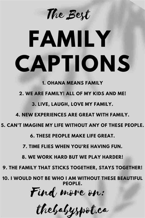 169 + of The Best Family Captions for Your Perfect Post