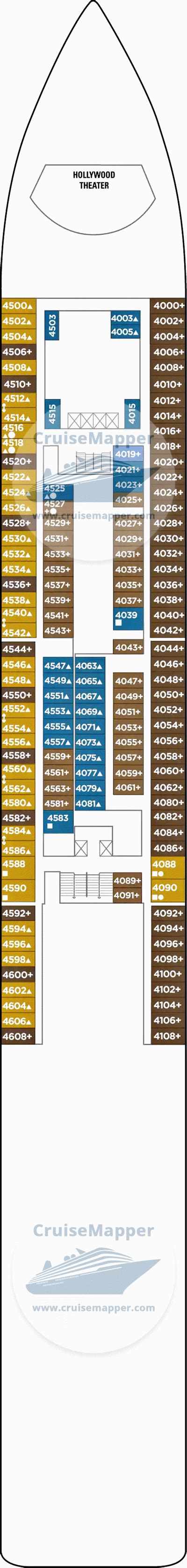 Pride of America deck 4 plan | CruiseMapper