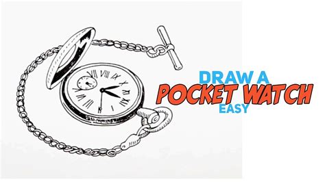 How To Draw A Pocket Watch Real easy / Line art drawing Tutorial. - YouTube