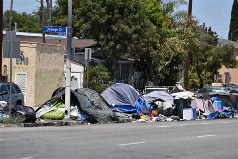 Homeless Encampment, Downtown Los Angeles Editorial Stock Photo - Image ...