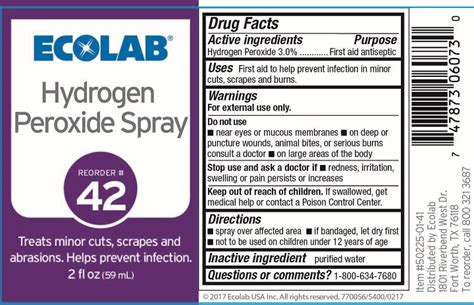 ECOLAB Hydrogen Peroxide: Details from the FDA, via OTCLabels.com