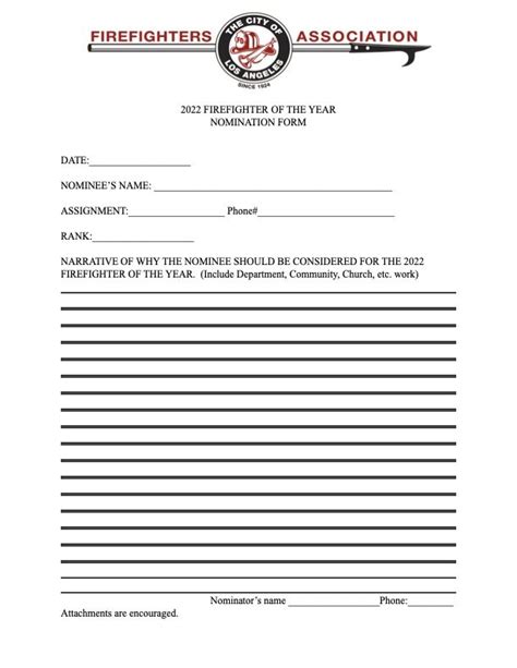 2022 Firefighter of the Year Nomination Form – Los Angeles Firefighters ...