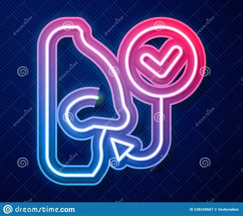 Glowing Neon Line Healthy Breathing Icon Isolated on Blue Background. Breathing Nose Stock ...