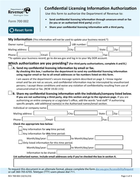 Form REV700 002 - Fill Out, Sign Online and Download Fillable PDF, Washington | Templateroller