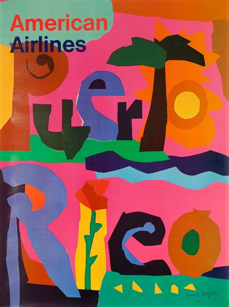 American Airlines Original Vintage Travel Poster Puerto Rico | David Pollack Vintage Posters