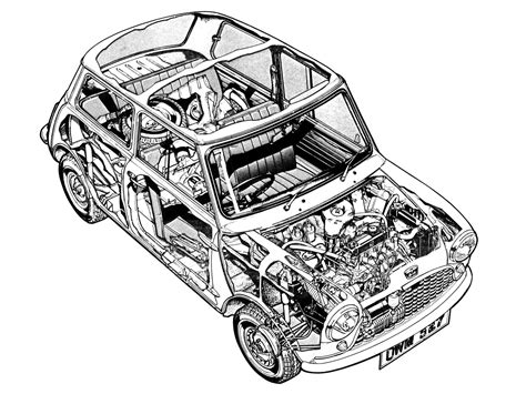 1959-1969 Austin Mini (ADO15) - probably illustrated by Terry Davey | Mini morris, Mini cars ...