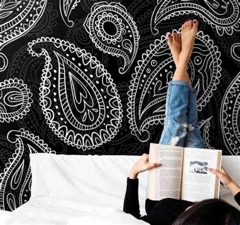 Bohemian black and white zen mural - TenStickers