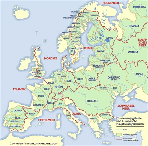 Printable Europe Map With Rivers Map Of Europe Rivers | Images and Photos finder