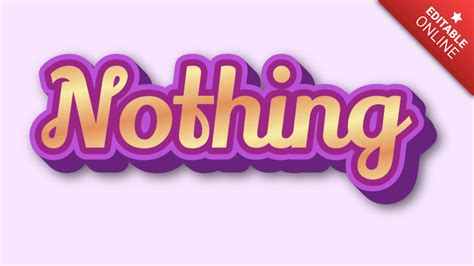 Nothing | Purple And Yellow 3D | Text Effect Generator