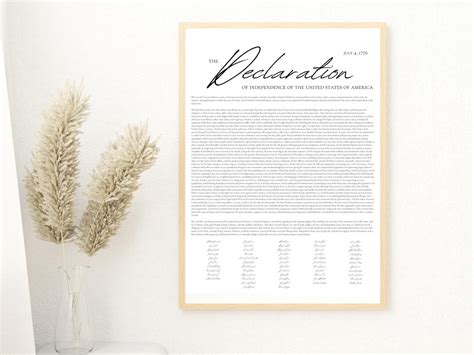 The Declaration of Independence Wall Art 3 Different Font Styles 4 ...