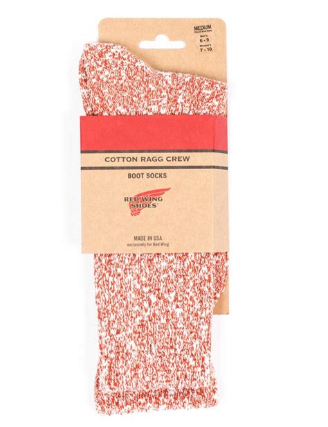 Red Wing 97169 Cotton Ragg Socks - Rust/White - Accessories from Fat Buddha Store UK